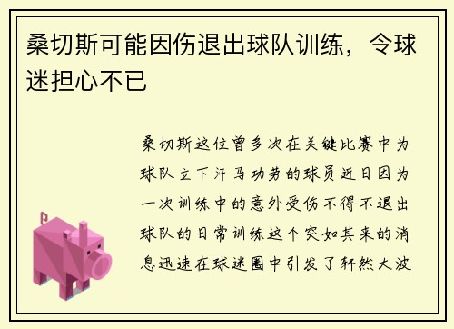 桑切斯可能因伤退出球队训练，令球迷担心不已